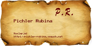 Pichler Rubina névjegykártya